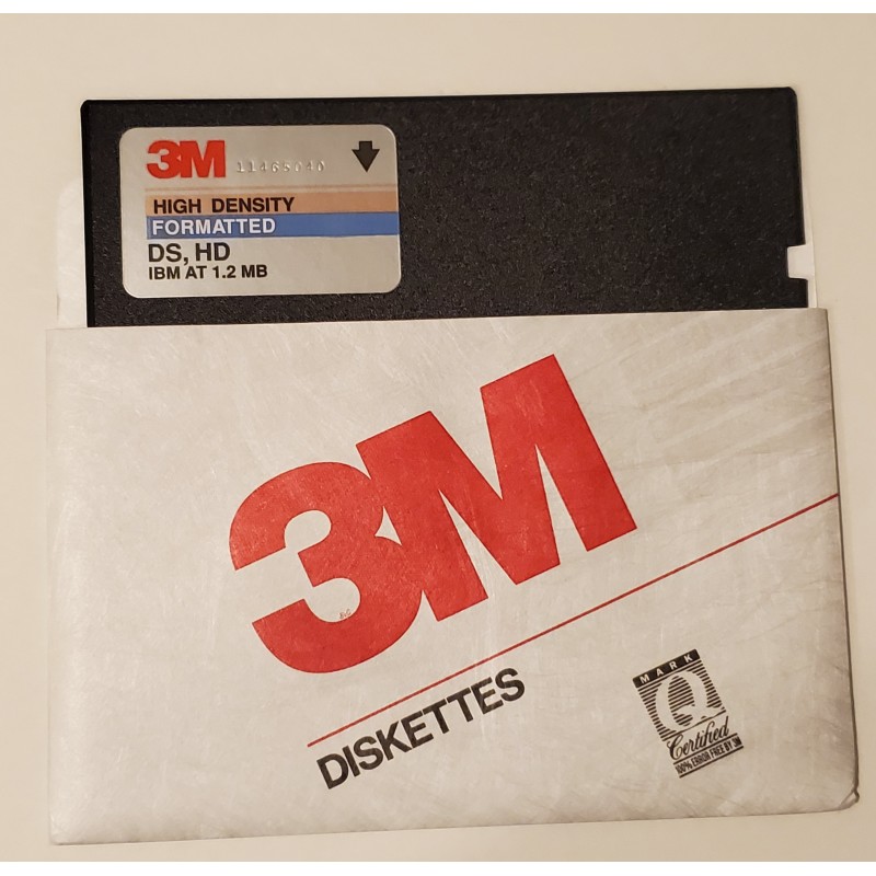 NEW (PC) 3M 5.25" 1.2mb DS HD Floppy Disk