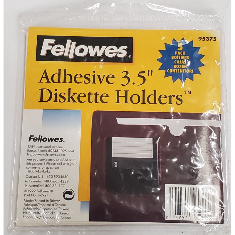 Fellowes Adhesive 3.5" Diskette Holders 5-pack